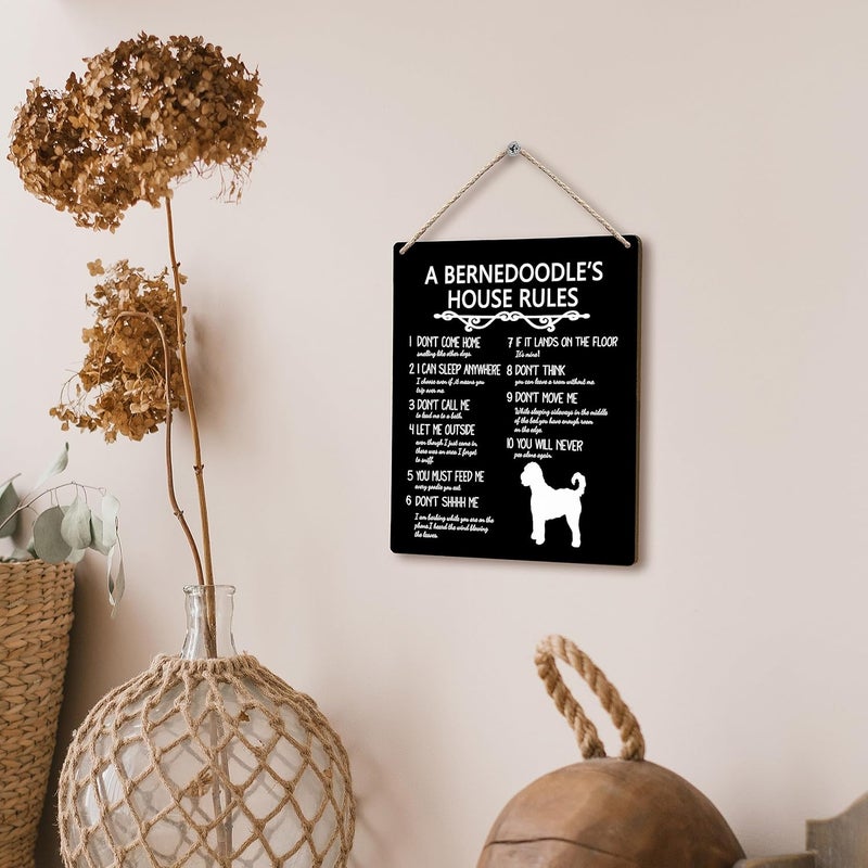 FUGWN A Bernedoodle’s House Rules Wooden Signs 8x10,Bernedoodle Gifts for Lovers,Dog Wall Decor,Dog Signs for Home Decor,Decorations for The Home - Image 4